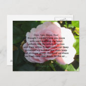 Carte Postale Rose rose douce avec Verse romantique (Devant / Derrière)