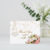Carte Postale Rose Rose Fleur Fleurs - Merci (Debout devant)