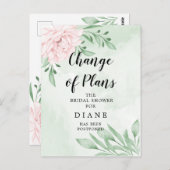 Carte Postale Rose Rose Foliage Modifier La Fête des mariées Dat (Devant / Derrière)