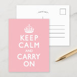 Carte Postale Rose rose Gardez le calme et continuer<br><div class="desc">Rose rose Gardez le calme et continuer</div>