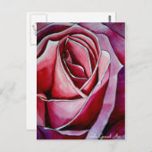 Carte Postale Rose rose macro fleur (Devant / Derrière)