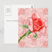 Carte Postale Rose rose rose sur élégante kaléidoscope (Devant / Derrière)