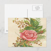 Carte Postale Rose rose vintage (Devant / Derrière)