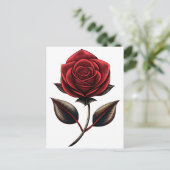 Carte Postale rose rouge (Debout devant)