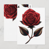 Carte Postale rose rouge (Devant / Derrière)