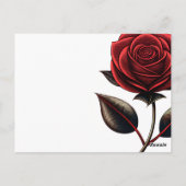 Carte Postale rose rouge (Dos)