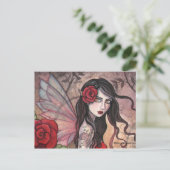 Carte postale Rose rouge (Debout devant)