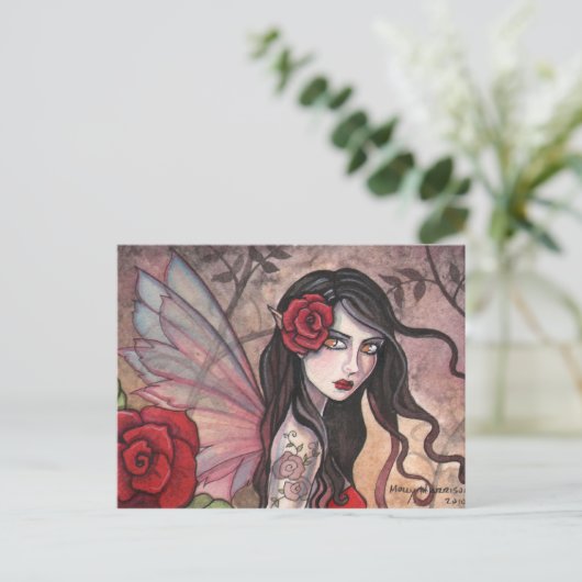 Carte postale Rose rouge (Debout devant)