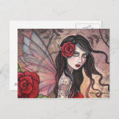 Carte postale Rose rouge (Devant / Derrière)