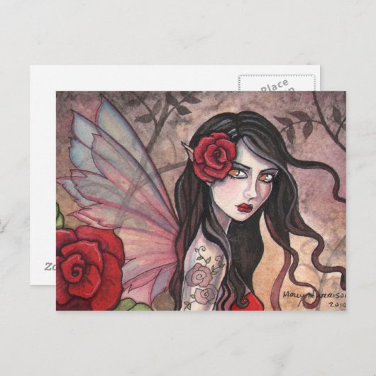 Carte postale Rose rouge (Devant / Derrière)