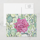 Carte Postale Rose rouge (Devant / Derrière)