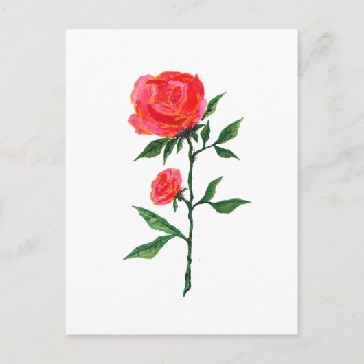 Carte postale Rose rouge (Devant)