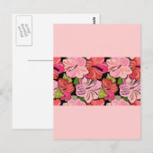 Carte Postale rose rouge (Devant / Derrière)