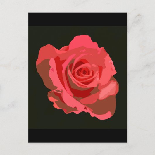 Carte Postale Rose rouge (Devant)