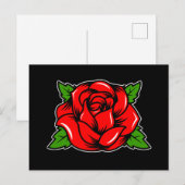 Carte Postale Rose rouge (Devant / Derrière)