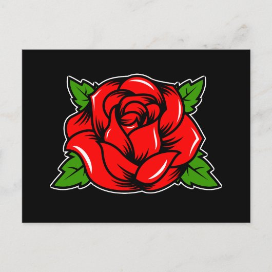 Carte Postale Rose rouge (Devant)