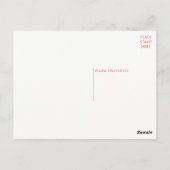 Carte Postale Rose rouge florale et fleurs vertes - Mariage d'am (Dos)