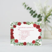 Carte Postale Rose rouge noir Mariage gothique foncé (Debout devant)