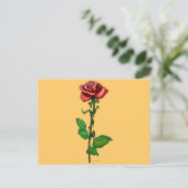 Carte Postale Rose rouge simple (Debout devant)