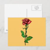 Carte Postale Rose rouge simple (Devant / Derrière)