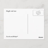 Carte Postale Rose rouge simple (Dos)