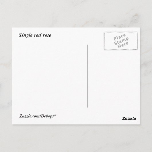 Carte Postale Rose rouge simple (Dos)