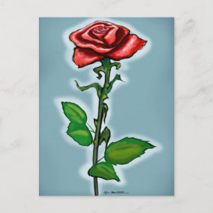 Carte Postale Rose rouge simple