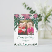 Carte Postale Rose Rustique Blanc Poinsettia Folio Photo Holiday (Debout devant)