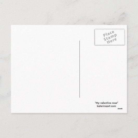 Carte postale rose Saint Valentin (Dos)