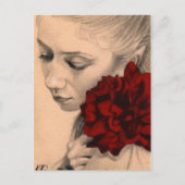 Carte postale rose Saint Valentin (Devant)