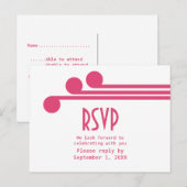 Carte postale rose simple déco chic RSVP (Devant / Derrière)
