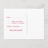 Carte postale rose simple déco chic RSVP (Dos)