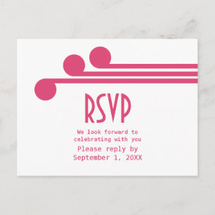 Carte postale rose simple déco chic RSVP