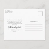 Carte Postale Rose simple Gold Script 3 Photo Baby Merci (Dos)