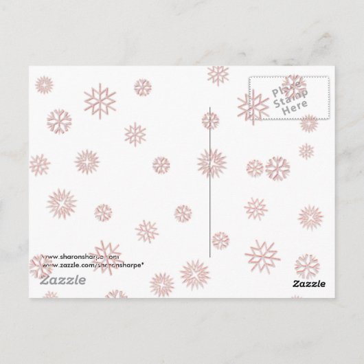 Carte Postale ROSE SNOWMAN, SCARF & SNOW CASQUETTE par SHARON SH (Dos)