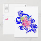 Carte postale rose Splatter Me (Devant / Derrière)
