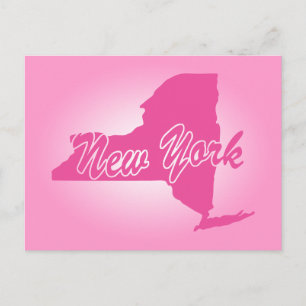 Carte postale rose State New York