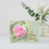 Carte Postale Rose sur le mur (Debout devant)
