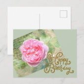 Carte Postale Rose sur le mur (Devant / Derrière)