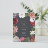 Carte Postale Rose Treillage Faux Gold Foil Enregistrer la date (Debout devant)