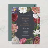 Carte Postale Rose Treillage Faux Gold Foil Enregistrer la date (Devant / Derrière)