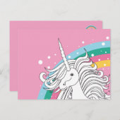 CARTE POSTALE ROSE UNICORN POSTCARD (Devant / Derrière)