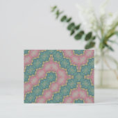Carte postale Rose vert Design Abstrait (Debout devant)