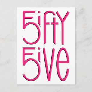 Carte postale rose vif 5 cinquante