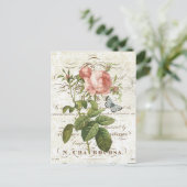 Carte postale rose vintage (Debout devant)