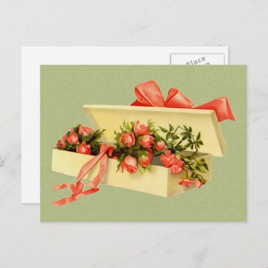 Carte postale Rose vintage (Devant / Derrière)