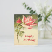 Carte postale rose vintage (Debout devant)