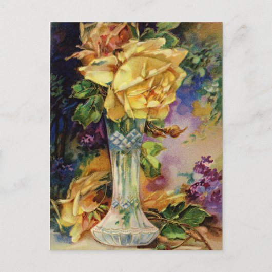 Carte Postale Rose vintage (Devant)