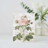 Carte postale rose vintage (Debout devant)