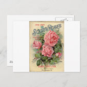 Carte Postale Rose vintage (Devant / Derrière)